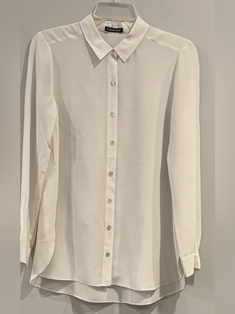 Eileen Fisher 100% Silk Crepe de Chine Bone colored New With Tags Size XXS